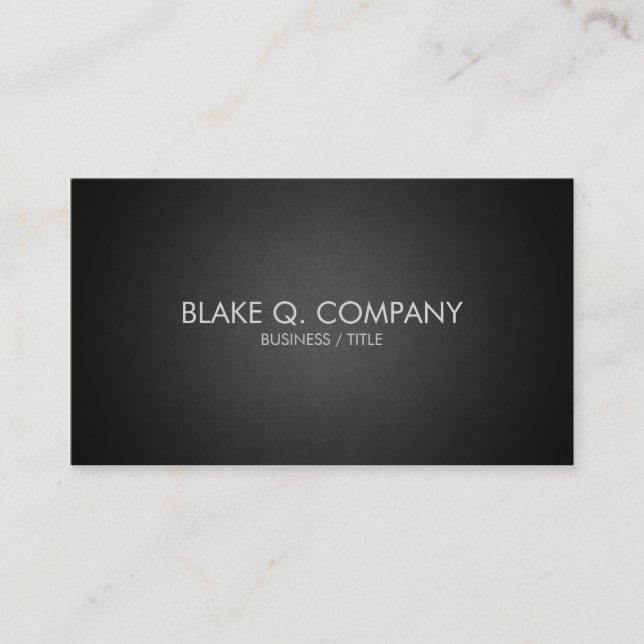 Einfache, stilvolle Dark Beruflich Business Card Visitenkarte (Vorderseite)