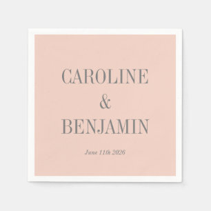 Einfache stilvolle Elegant Blush Gray Custom Weddi Serviette