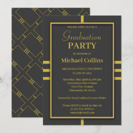 Einfache, stilvolle Goldgrenze Einladung