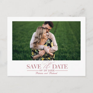 Einfache stilvolle Hochzeit Bewahre das Datum Foto Postkarte