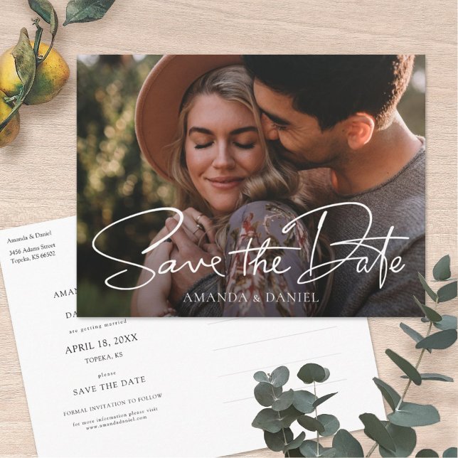 Einfache, stilvolle Hochzeit des Personalisierten  Einladungspostkarte (Von Creator hochgeladen)