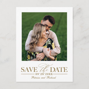 Einfache, stilvolle Hochzeit speichern Sie das Dat Postkarte