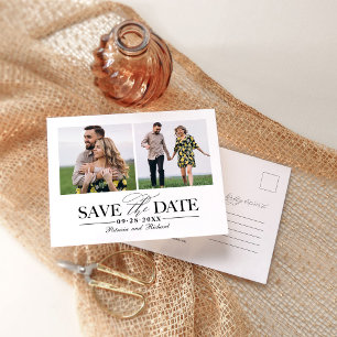 Einfache, stilvolle Hochzeit speichern Sie das Fot Postkarte