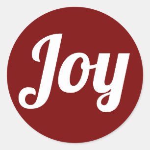 Einfache Stilvolle Minimal Cherry Red Joy Merry Xm Runder Aufkleber