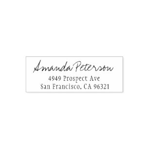 Einfache stilvolle moderne Skript-Rücksendeadress Permastempel