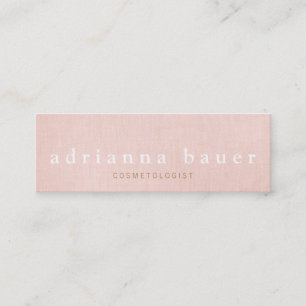 Einfache, stilvolle Rosa Imitate Linen Beauty Well Mini Visitenkarte