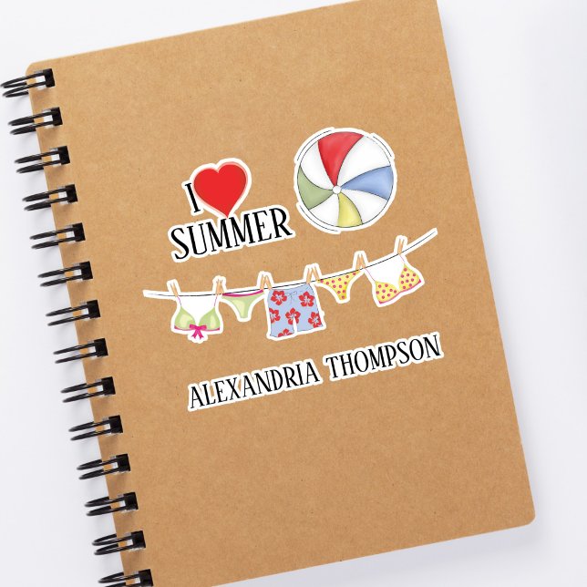 Einfache, stilvolle Summer Swimsuits Beach Balls Aufkleber (Von Creator hochgeladen)