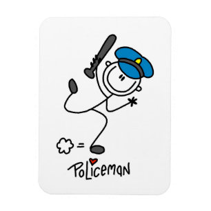 Einfache Stockfigur Polizeibeamter Magnet