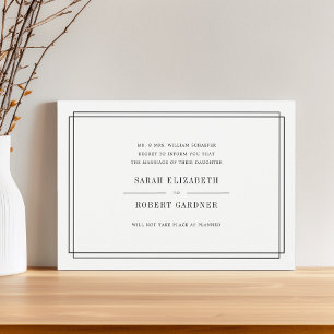 Einfache Stornierung einer Hochzeit Einladung