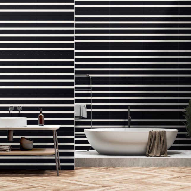 Einfache Streifen Tapete (Badezimmer)