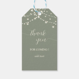 Einfache Stringlichter in Salbeigrün Danke Geschenkanhänger