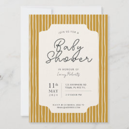 Einfache Stripe-Babydusche Einladung