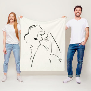 Einfache Studie - Skizze einer Dame Fleecedecke