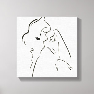 Einfache Studie - Skizze einer Dame Leinwanddruck