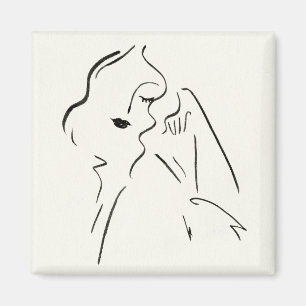 Einfache Studie - Skizze einer Dame Magnet