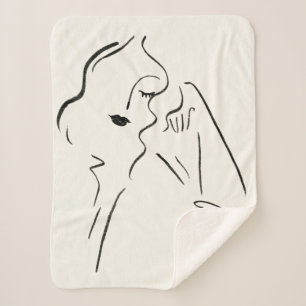 Einfache Studie - Skizze einer Dame Sherpadecke