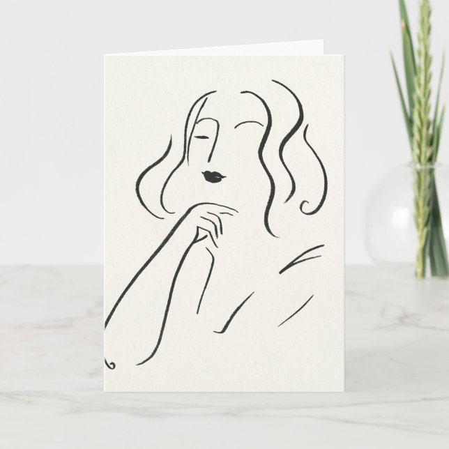Einfache Studie - Skizze einer Frau Karte (Vorderseite)
