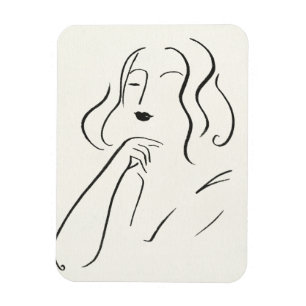 Einfache Studie - Skizze einer Frau Magnet