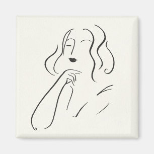 Einfache Studie - Skizze einer Frau Magnet