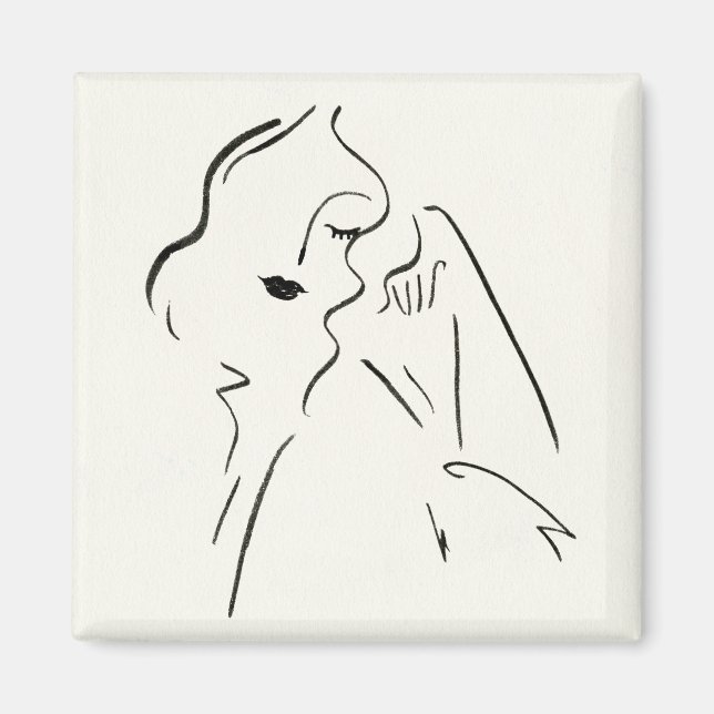 Einfache Studie - Skizze einer Frau Magnet (Vorne)