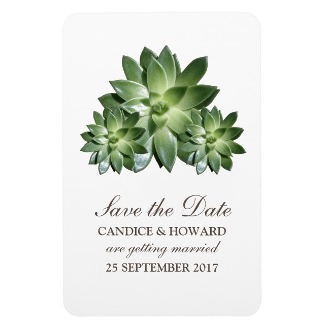 Einfache Sukkuline Save the Date Flexi Magnet (Vertikal)