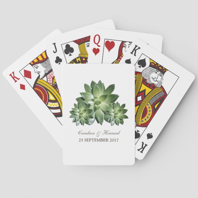Einfache, sukzente Hochzeitskarten Spielkarten (Rückseite)