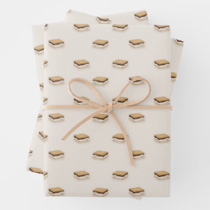 Einfache Summer Classic Campfire-Smores Geschenkpapier Set