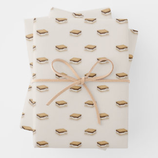 Einfache Summer Classic Campfire-Smores Geschenkpapier Set