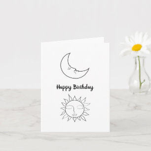 Einfache Sun- und Moon-Happy-Geburtstagskarte Karte