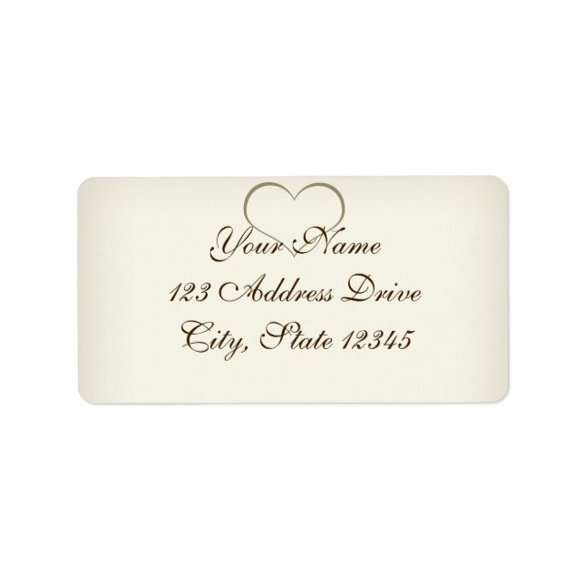 Einfache süße Beige Adressaufkleber (Vorne)