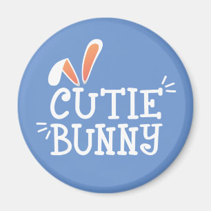 Einfache Süsse Bunny Oaster Typografie Magnet