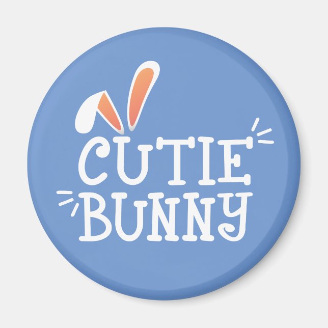 Einfache Süsse Bunny Oaster Typografie | Magnet (Vorne)