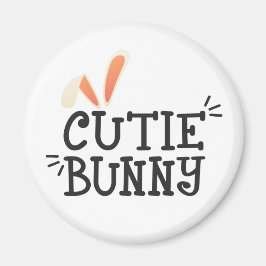 Einfache Süsse Bunny Oaster Typografie | Magnet