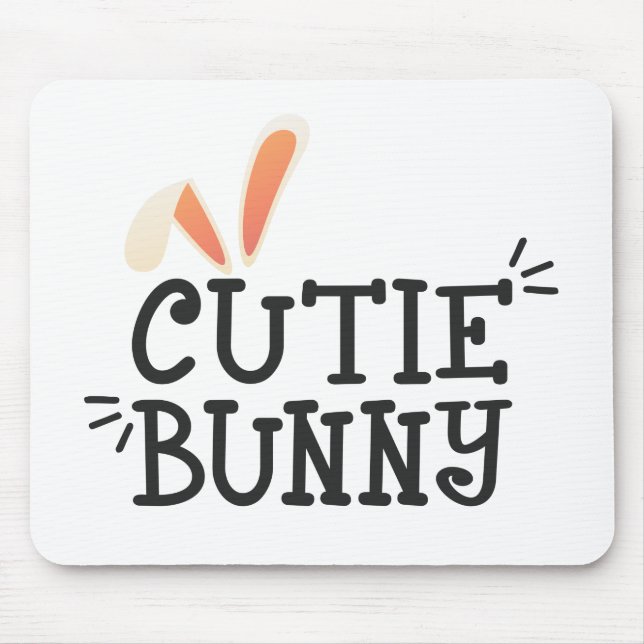Einfache Süsse Bunny Oaster Typografie | Mousepad (Vorne)