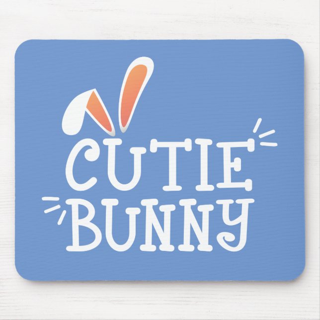 Einfache Süsse Bunny Oaster Typografie | Mousepad (Vorne)