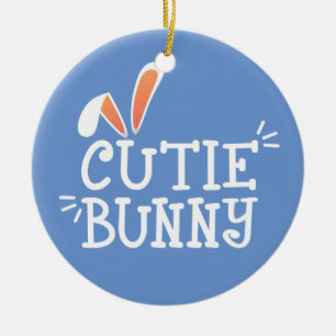 Einfache Süsse Bunny Oaster Typografie   Ornament