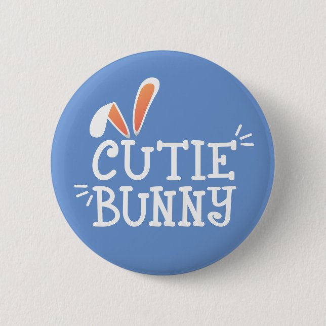Einfache Süsse Bunny Oaster Typografie | Schaltflä Button (Vorderseite)