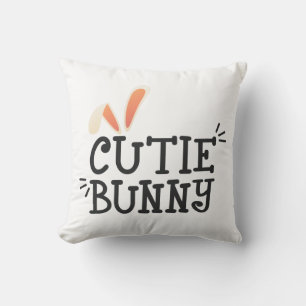 Einfache Süsse Bunny Ostertypografie Kissen