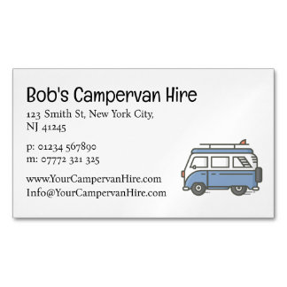 Einfache süße Campervan-Miet-Geschäftskarte Magnetische Visitenkarte