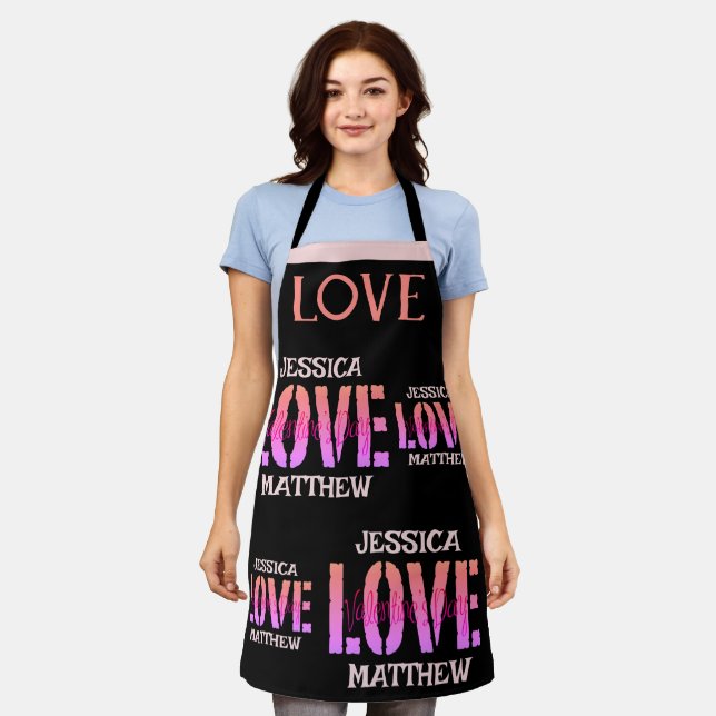 Einfache süße romantische Liebe Couple Valentines  Schürze (Getragen)