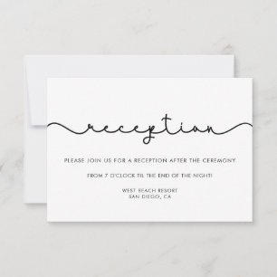 Einfache süße Schrift Hochzeitsempfangskarte Einladung