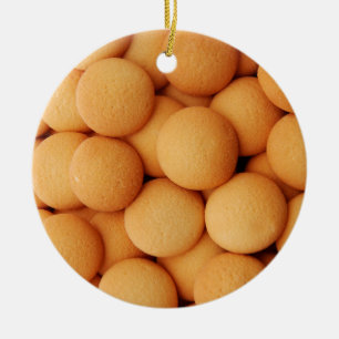 Einfache süße Vanilla Wafer Cookie Dessert Muster Keramikornament