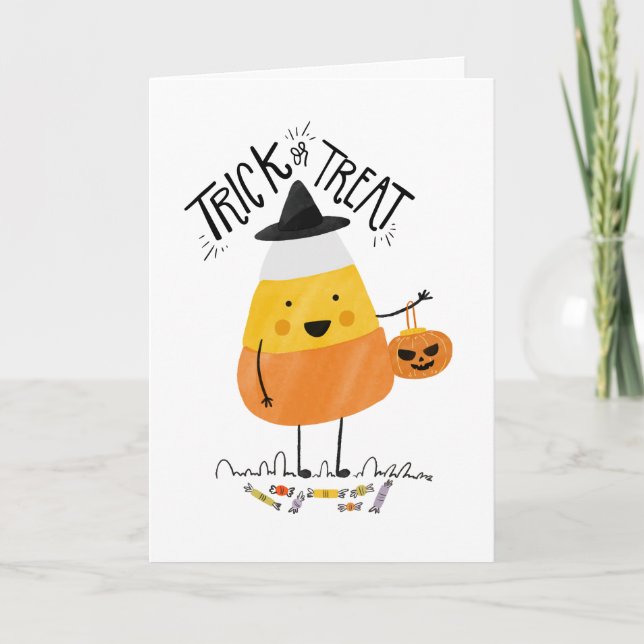 Einfache Süßigkeits-Mais-Halloween-Gruß-Karte Karte (Vorderseite)