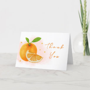 Einfache Sweet Orange Citrus Baby Dusche Dankeskarte