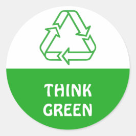 Einfache Symbole - RECYCELND TRIANGLE + Ihre Ideen Runder Aufkleber