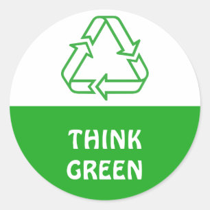 Einfache Symbole - RECYCELND TRIANGLE + Ihre Ideen Runder Aufkleber