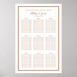Einfache Tafelcotta und weiße Hochzeitskarte Poster