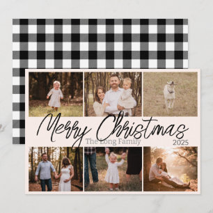 Einfache Tage Schwarzes Foto Weihnachtskarte Feiertagskarte