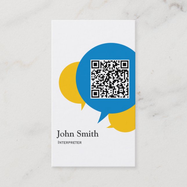 Einfache Talk Bubbles Dolmetschen Business Card Visitenkarte (Vorderseite)