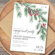 Einfache Tannen-Verlobungsparty zum Feiertag